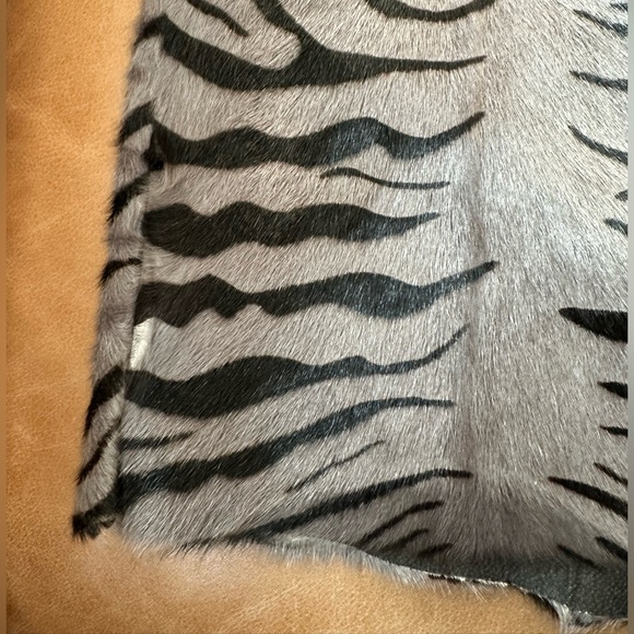 DROMe vintage cowhide Italy fur calf hair cheetah gray mini dress y2k zebra pony - Picture 12 of 15